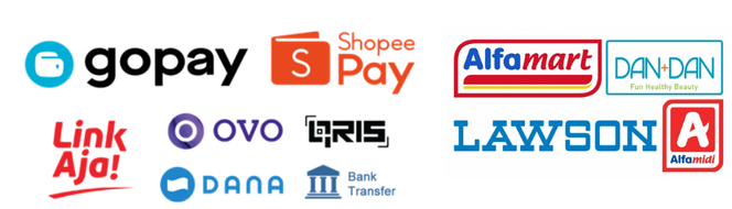 Metode pembayaran: QRIS, GoPay, OVO, Dana, BCA, Mandiri, BRI, BNI